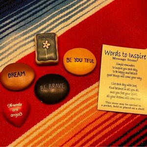 WORDS TO INSPIRE MESSAGE STONES - 
5 Stones Total with Message Sayings